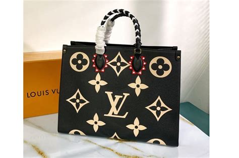 Louis Vuitton M45373 LV Crafty OnTheGo GM tote bag in Black Embossed ...