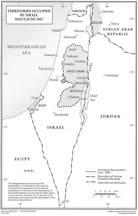 Territories occupied by Israel since June 1967 - Map - Question of ...