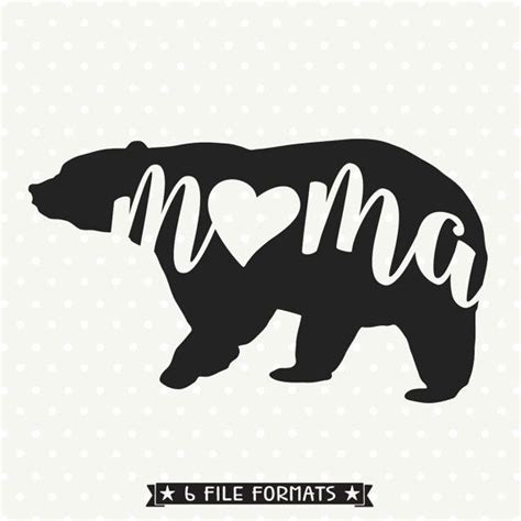 Mama Bear Silhouette File Bear Family SVG File Bear Svg - Etsy | Bear ...