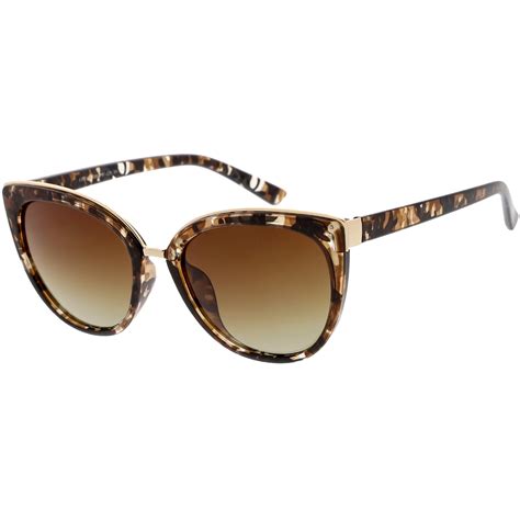 Women's Large Polarized Dual Layer Cat Eye Sunglasses - zeroUV