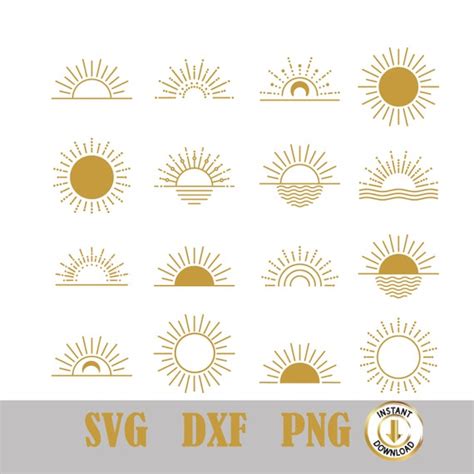 Boho Sun SVG Sunshine Cut File Sunburst Clipart Boho Sun - Etsy Australia