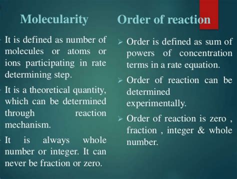 difference between molecularity and order of a reaction | Guidance Corner