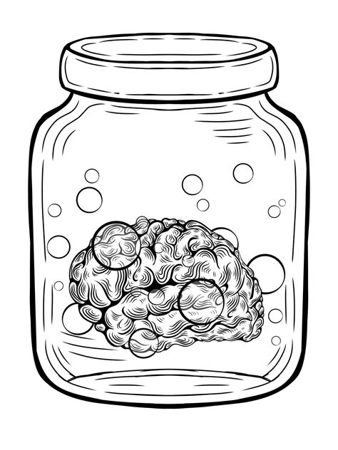 Human brain design tattoo in jar 11888045 Vector Art at Vecteezy