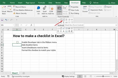 How To Make A Checklist In Excel In 5 Easy Steps