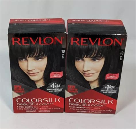 REVLON COLORSILK BEAUTIFUL Color Permanent Hair Color #10 Black Lot of 2 $14.25 - PicClick