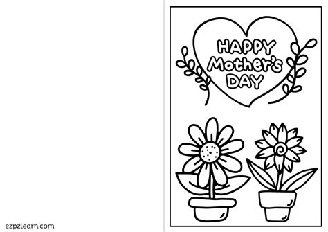 Happy Mother's Day Card Free PDF Download - Ezpzlearn.com