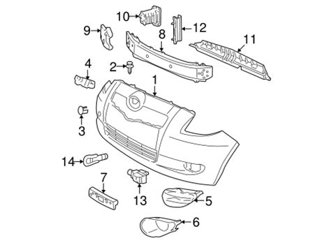 Genuine OEM BUMPER & COMPONENTS - FRONT Parts for 2009 Toyota Yaris ...