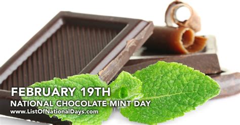 NATIONAL CHOCOLATE MINT DAY - List Of National Days