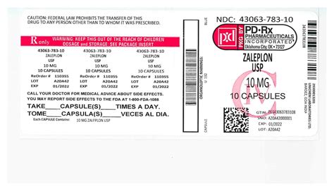 BUY zaleplon zaleplon 10 mg/1 PD-Rx Pharmaceuticals, Inc.