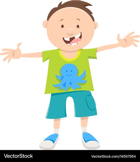 Snaggletooth boy cartoon Royalty Free Vector Image