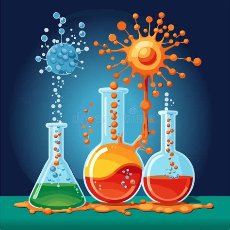 Science Chemical Lab Equipment. Atoms. Vector Illustration. Stock Vector - Illustration of ...