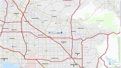 Fullerton California Map and Fullerton California Satellite Image