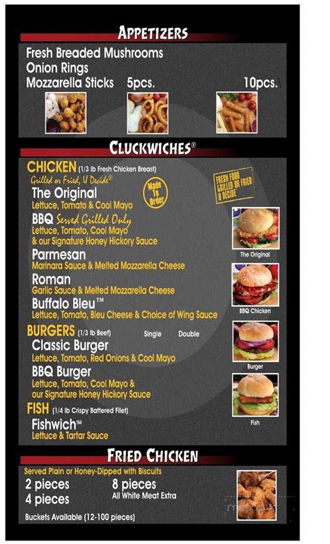 Menu of Cluck U Chicken in Avenel, NJ 07001