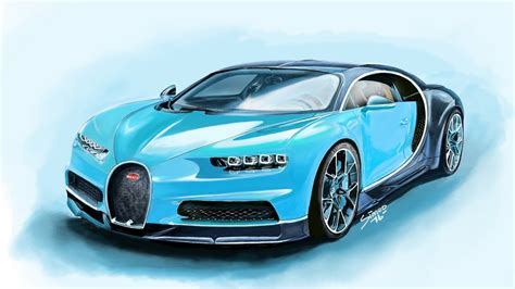 DRAWING THE BUGATTI CHIRON - YouTube