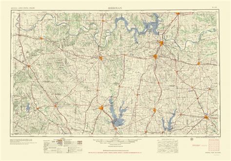 Old Topographical Map - Sherman Texas 1954 - Sherman Texas Map - Printable Maps