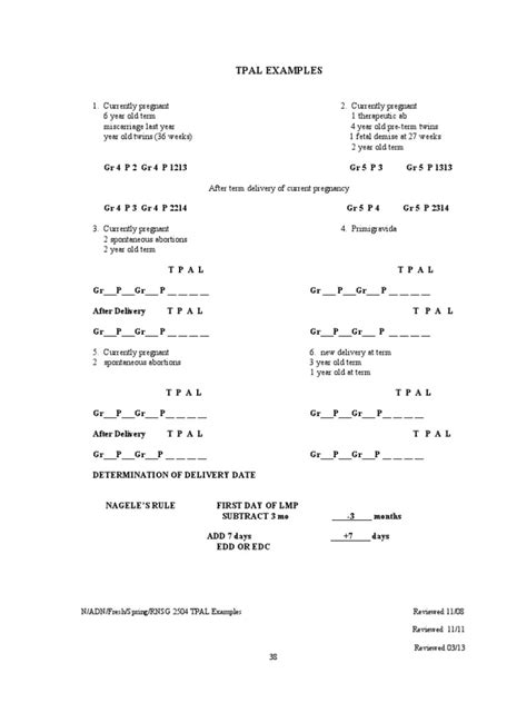 RNSG 2504 TPAL Examples | PDF | Miscarriage | Pregnancy