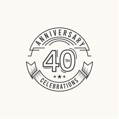 40 Years Anniversary Celebration Logo Vector Template Design ...