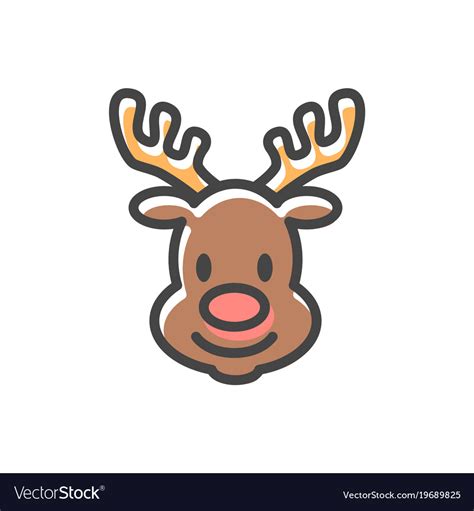 Reindeer head christmas icon Royalty Free Vector Image