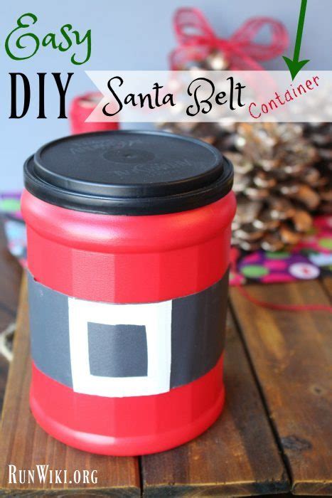 Easy DIY Upcylced Folgers Can Santa Belt Container | Runwiki