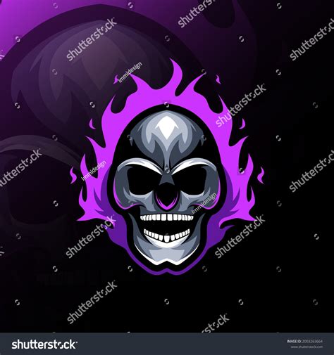 Skull Fire Mascot Logo Template Design Stock Vector (Royalty Free) 2003263664 | Shutterstock