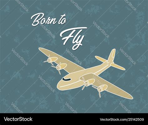 Vintage airplane poster Royalty Free Vector Image