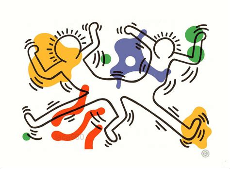 Keith Haring Dancing Figures 1992 Litho Print 9-1/2 x 11-3/4 | #4595292694