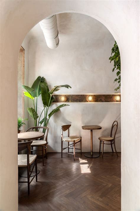 Photography by Andrey Bezuglov. Cafe Interior Design, Cafe Design, Minimalism Interior, Arched ...