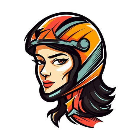 Motocross logo girl helmet vector clip art illustration 25919320 Vector ...