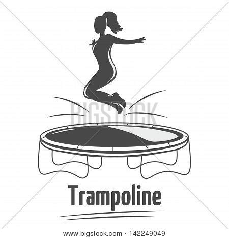 Woman Jumping On Trampoline. Vector & Photo | Bigstock