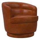 Viv Leather Swivel Chair | West Elm