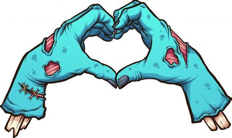 Valentine_zombie_hands Premium Vector | Premium Vector #Freepik #vector #heart #hand #green # ...