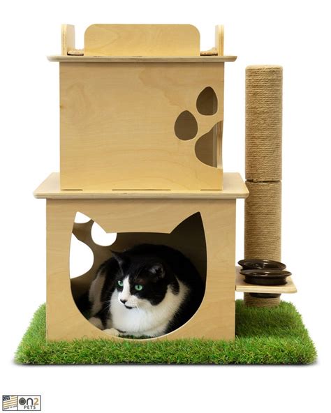 On2pets Modern Cat House With Scratching Post - Etsy