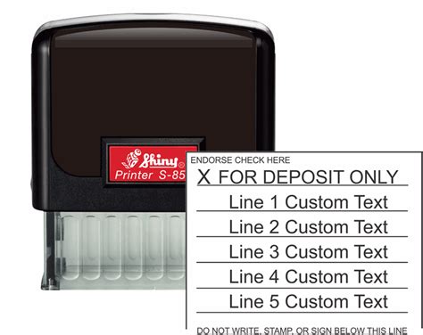 Bank Deposit Stamp with 6 Lines