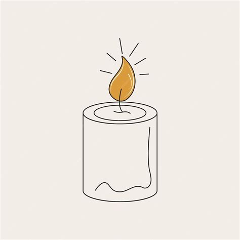 Premium Vector | Candle Line art