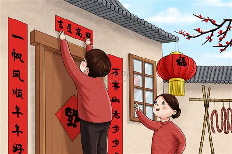 Chinese new year couplets illustration image_picture free download 401672325_lovepik.com