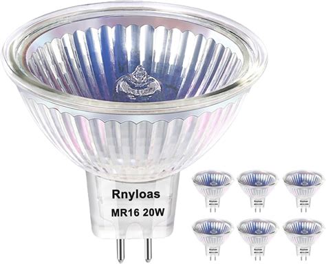 MR16 Halogen Bulb, 6 Pack MR16 12V 20W High Brightness 300LM, MR16 Dimmable with GU5.3 Base Long ...