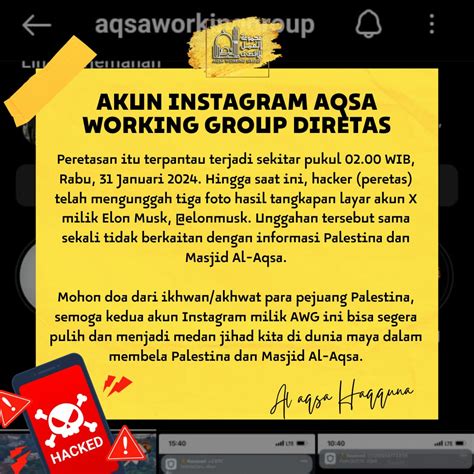 Akun Instagram Aqsa Working Grup Diretas – Minanews.net