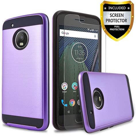 Moto X4 Case, Circlemalls 2-Piece Style Hybrid Shockproof Hard Case Cover With [Premium Screen ...