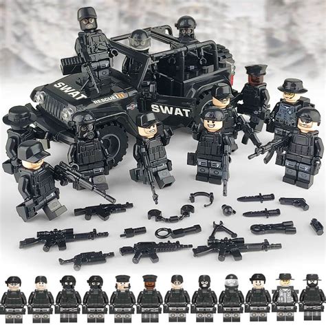 Swat team Minifigures Lego Swat truck Compatible
