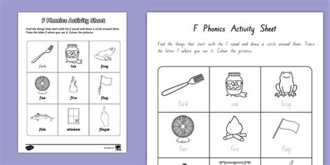 f Phonics Worksheet / Worksheet (Teacher-Made)