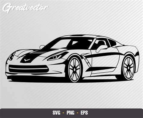 Corvette Stingray 2018 EPS SVG PNG Vector File | Etsy