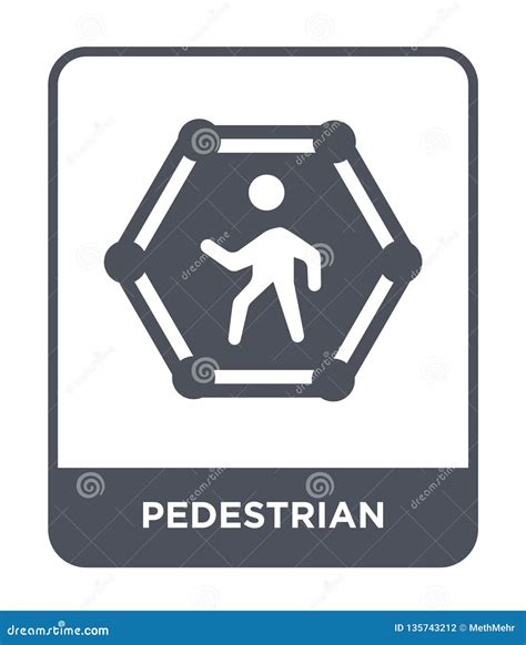 Pedestrian Icon in Trendy Design Style. Pedestrian Icon Isolated on White Background Stock ...