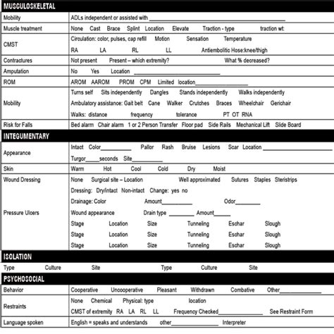 Printable Head To Toe Assessment Form Printable Nursing Assessment | Images and Photos finder