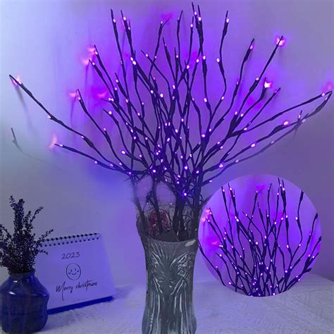 DK177 2 Pack Led Branch Light Battery Operated Lighted Branch Vase Filler Willow Tree Artificial ...