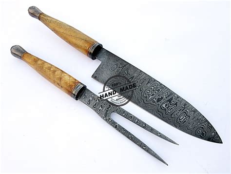 Damascus Chef Knives Set Custom Handmade Damascus Steel Kitchen