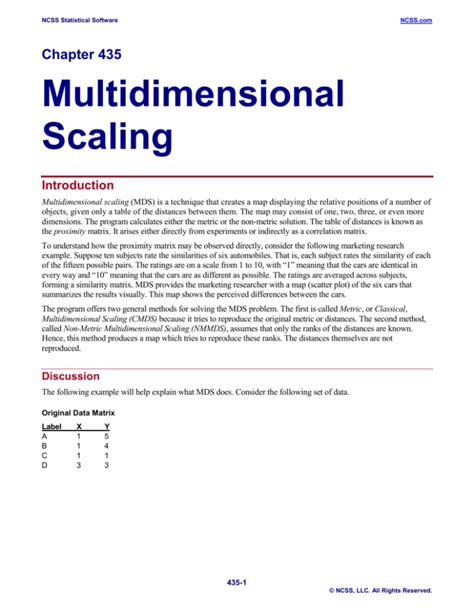 Multidimensional Scaling