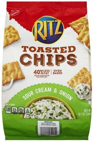 Ritz Sour Cream & Onion Toasted Chips - 8.1 oz, Nutrition Information ...