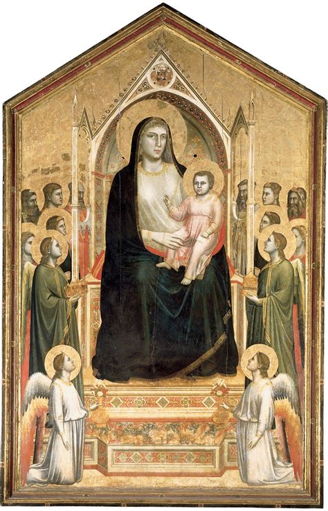 Kenney Mencher: Giotto di Bondone, Virgin and Child Enthroned, (Ognissanti Altar,) c 1310 ...