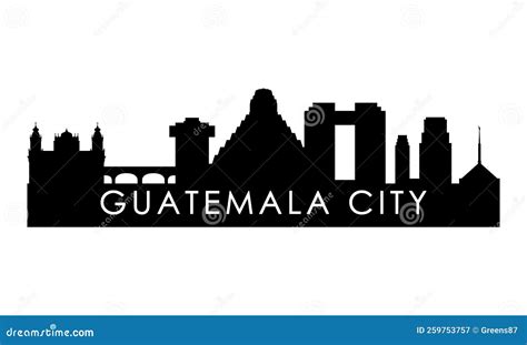 Guatemala City Skyline Silhouette. Stock Vector - Illustration of ...