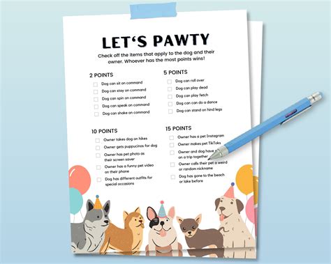 Dog Birthday Party Game Puppy Pawty Games Dog Theme Birthday - Etsy ...